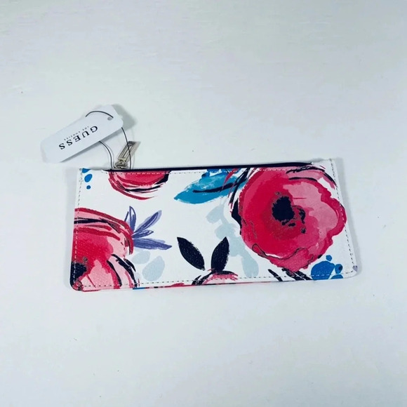 Guess White & Floral Flat Wallet/Pouch - Picture 6 of 9